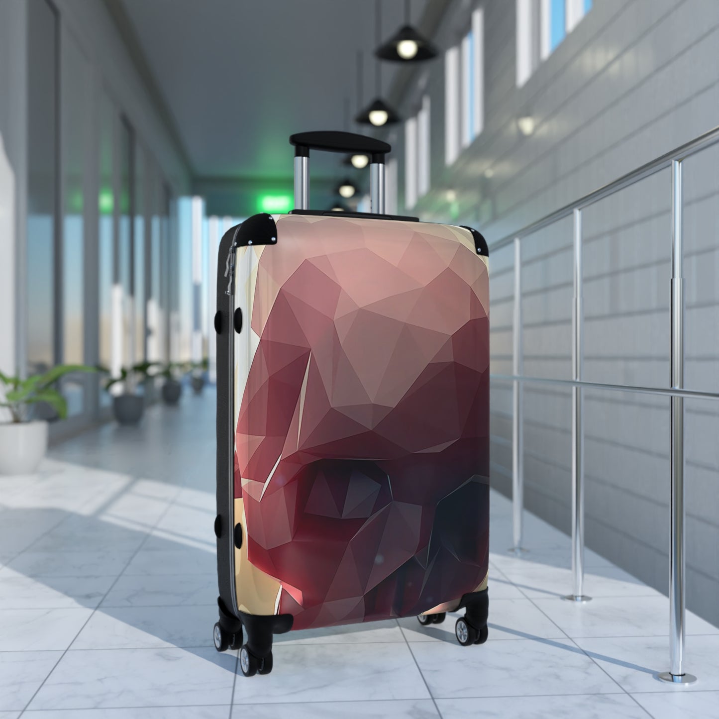 Abstract Skull Digital Art Carry-On Suitcase - Stylish Luggage for Travelers