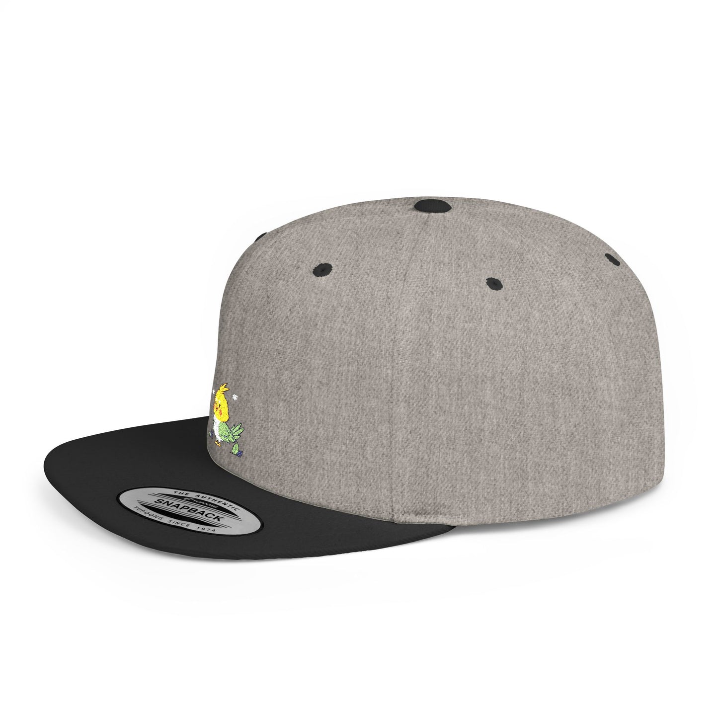 Icons Embroidered Cute Bird Flat Bill Snapback – Lightweight, Custom Fit, Premium Quality