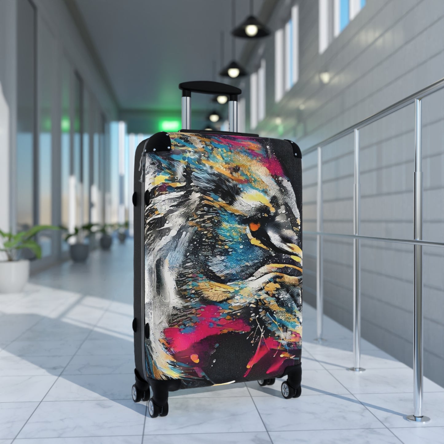 Abstract Lion Roar Art Carry-On Suitcase - Stylish Luggage for Travelers