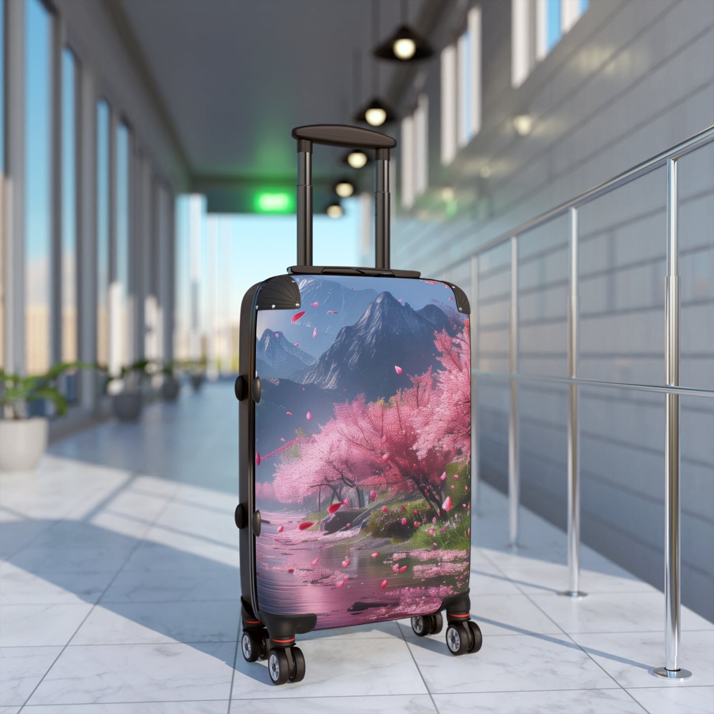 Nature Cherry Blossom Mountains Art Carry-On Suitcase - Stylish Luggage for Travelers