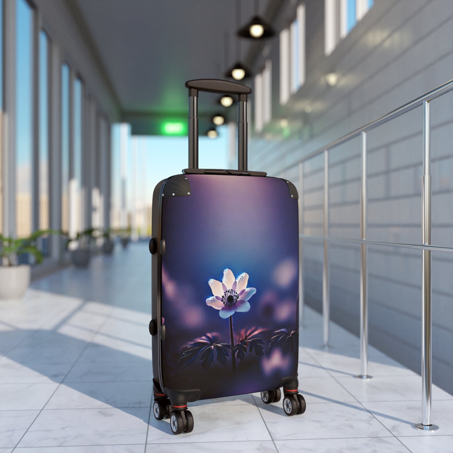 Nature Flowers Floral Blue and Pink Art Carry-On Suitcase - Stylish Luggage for Travelers
