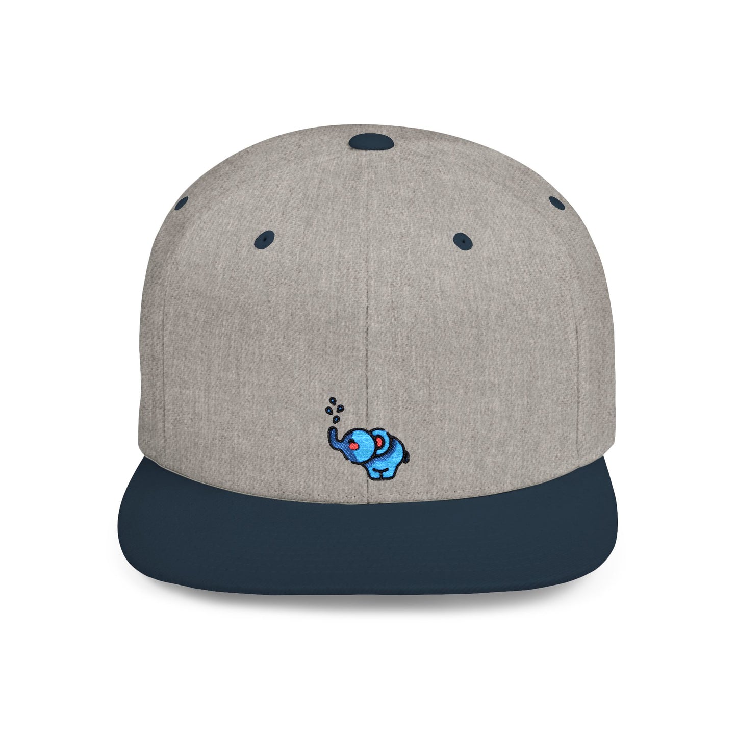 Icons Embroidered Elephant Water Splash Print Flat Bill Snapback – Lightweight, Custom Fit, Premium Quality