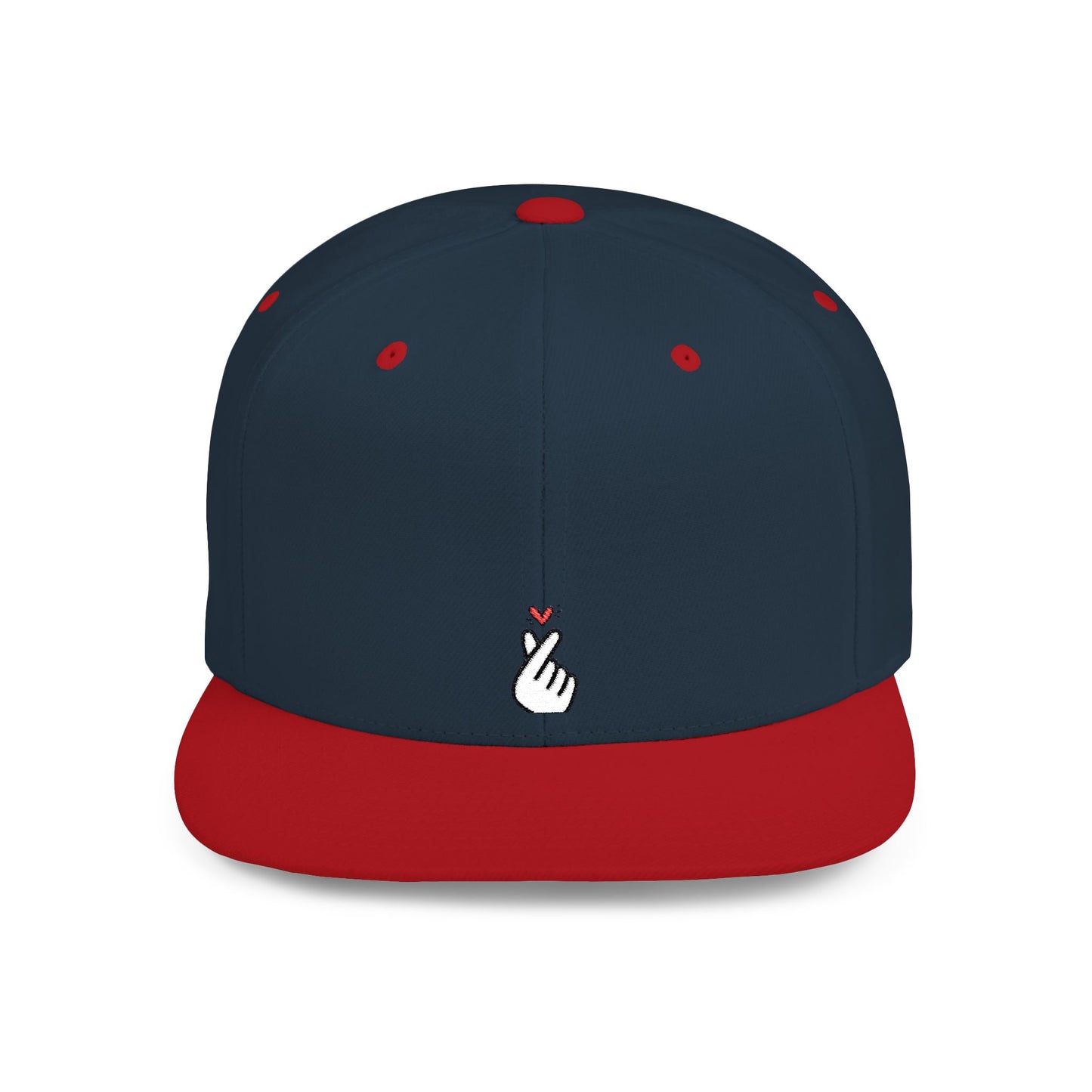 Icons Embroidered Heart Flat Bill Snapback – Lightweight, Custom Fit, Premium Quality
