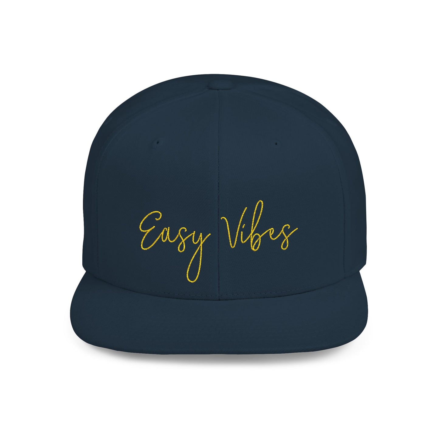 Text Easy Vibes Flat Bill Snapback – Lightweight, Custom Fit, Premium Quality