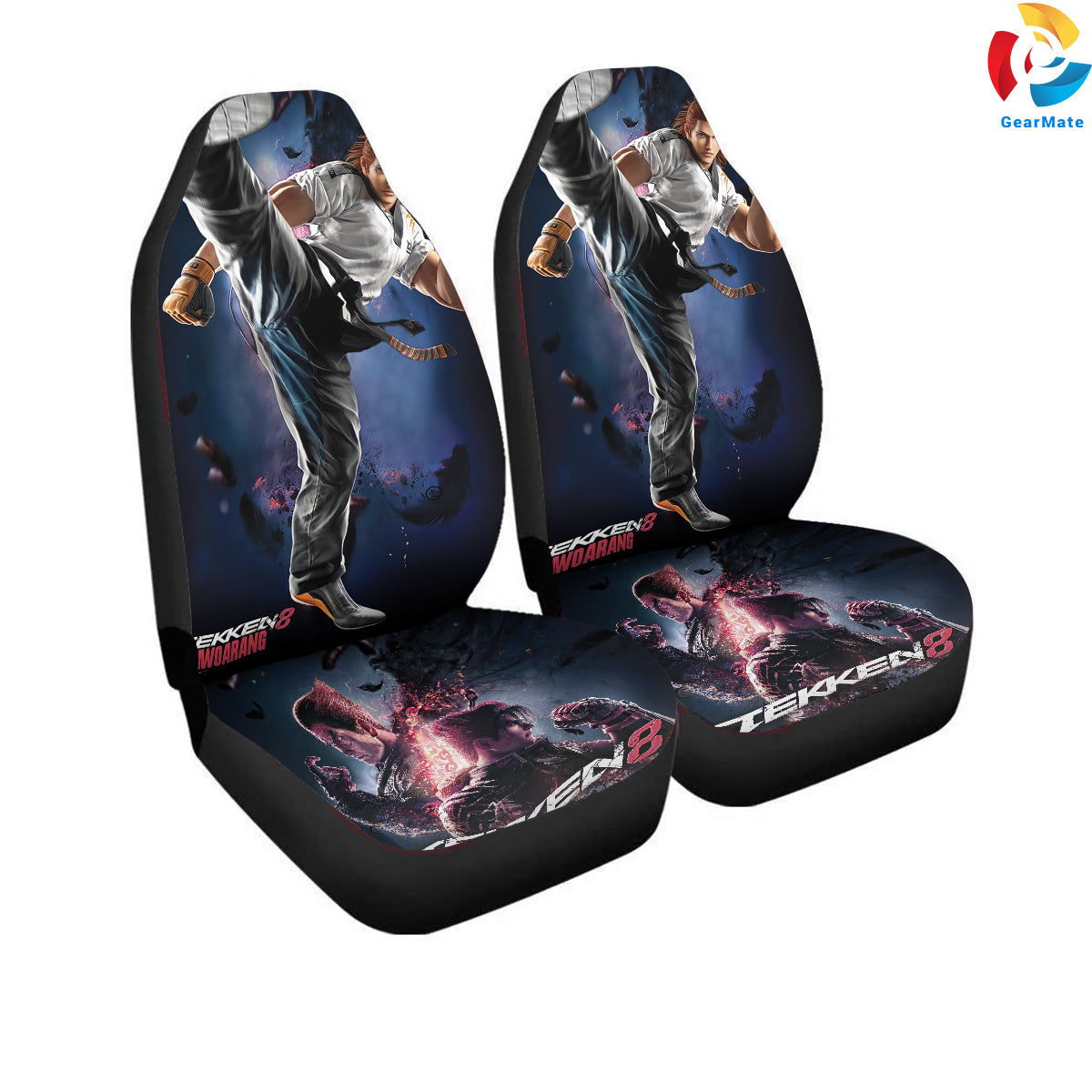 Hwoarang Tekken 8 Car Seat Covers – High Quality Graphic and Polar Fleece Protector Set