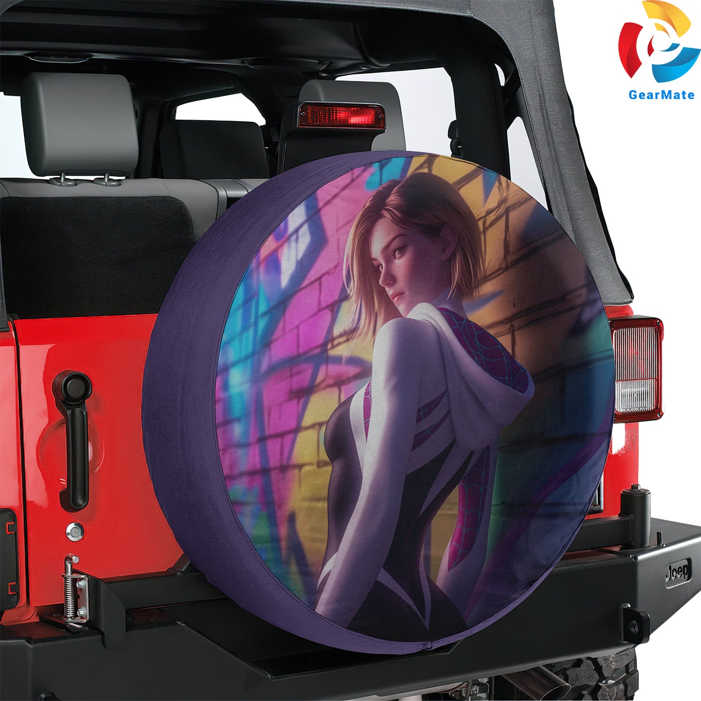 Marvel Gwen Stacy Spider Girl Spare Tire Cover – Premium Waterproof UV Resistant Protector