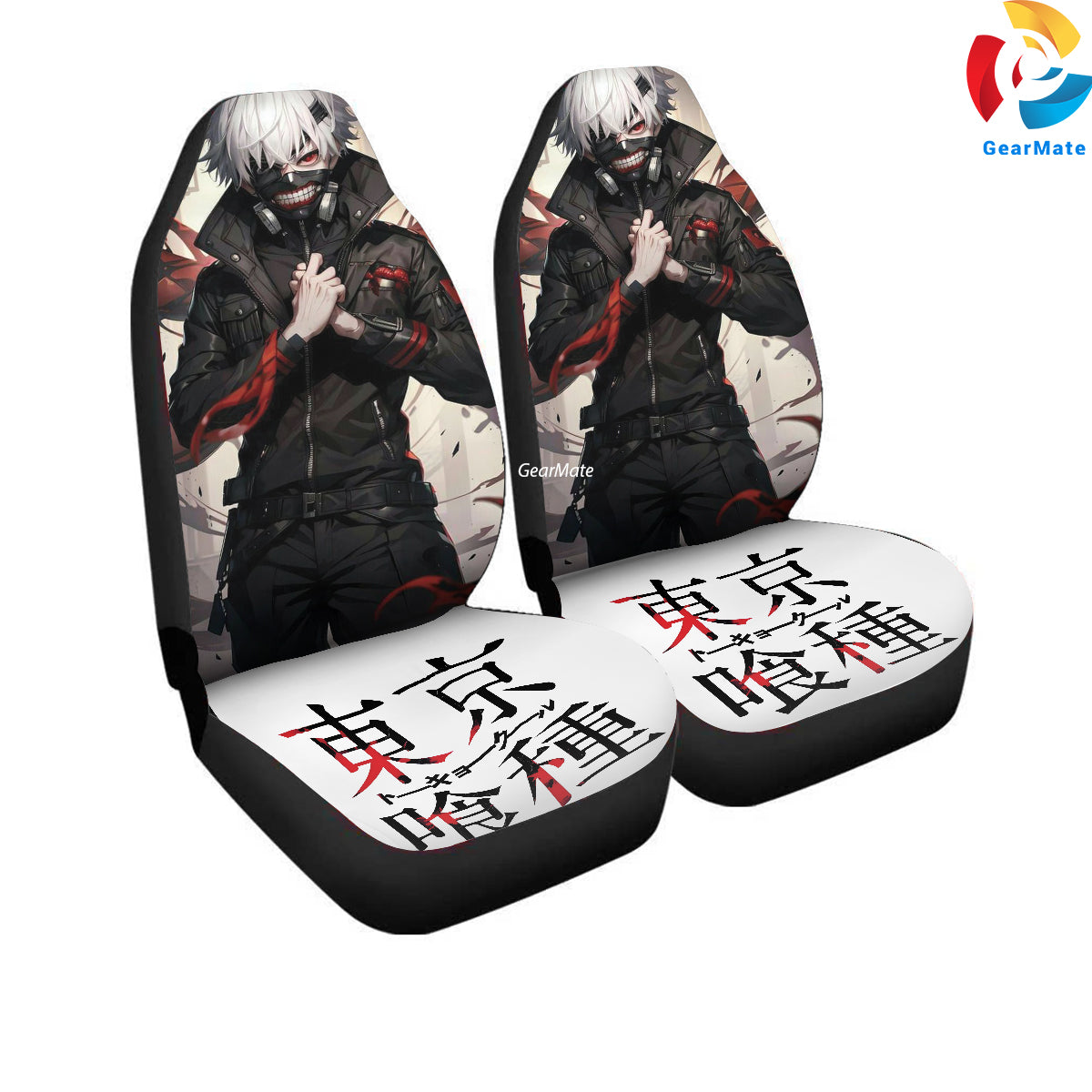 Tokyo Ghoul Dark Style Ready Car Seat Covers – High Quality Graphic and Polar Fleece Protector Set