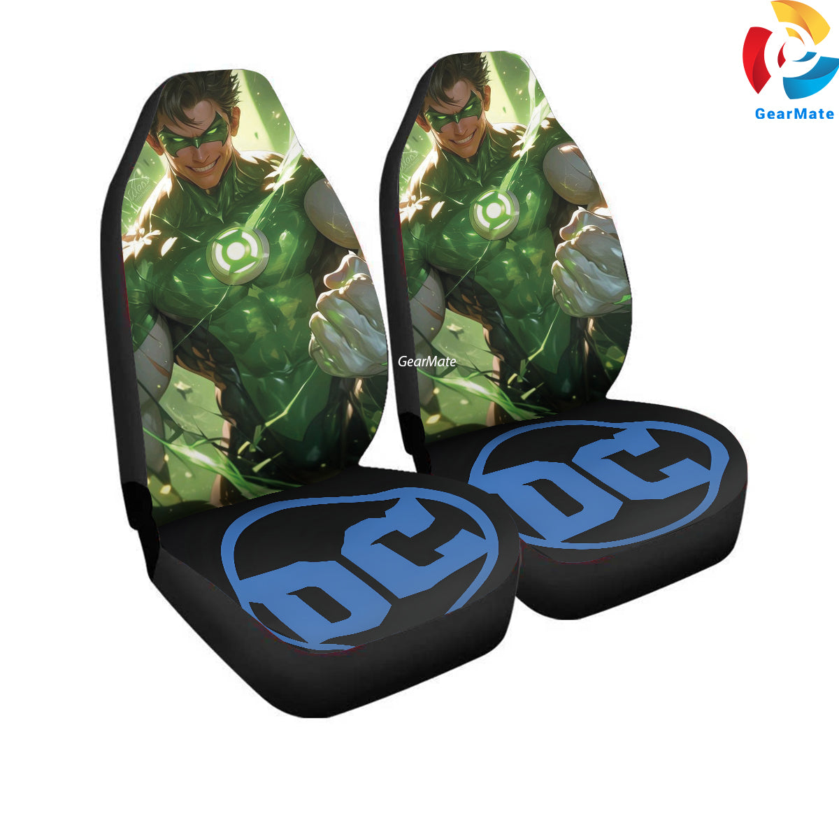 DC Green Lantern Car Seat Covers – High Quality Graphic and Polar Fleece Protector Set