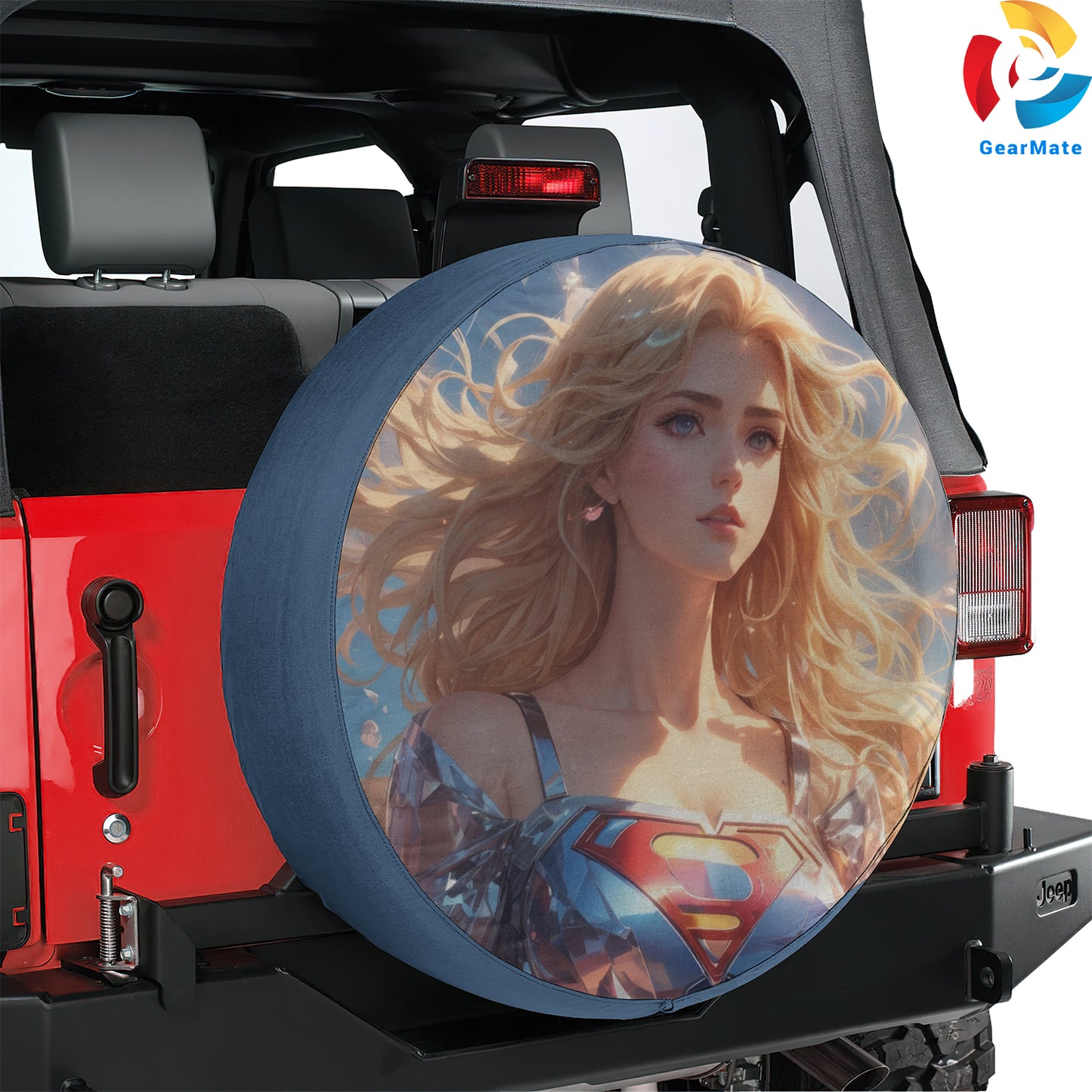 DC Super Girl Comics Spare Tire Cover – Premium Waterproof UV Resistant Protector