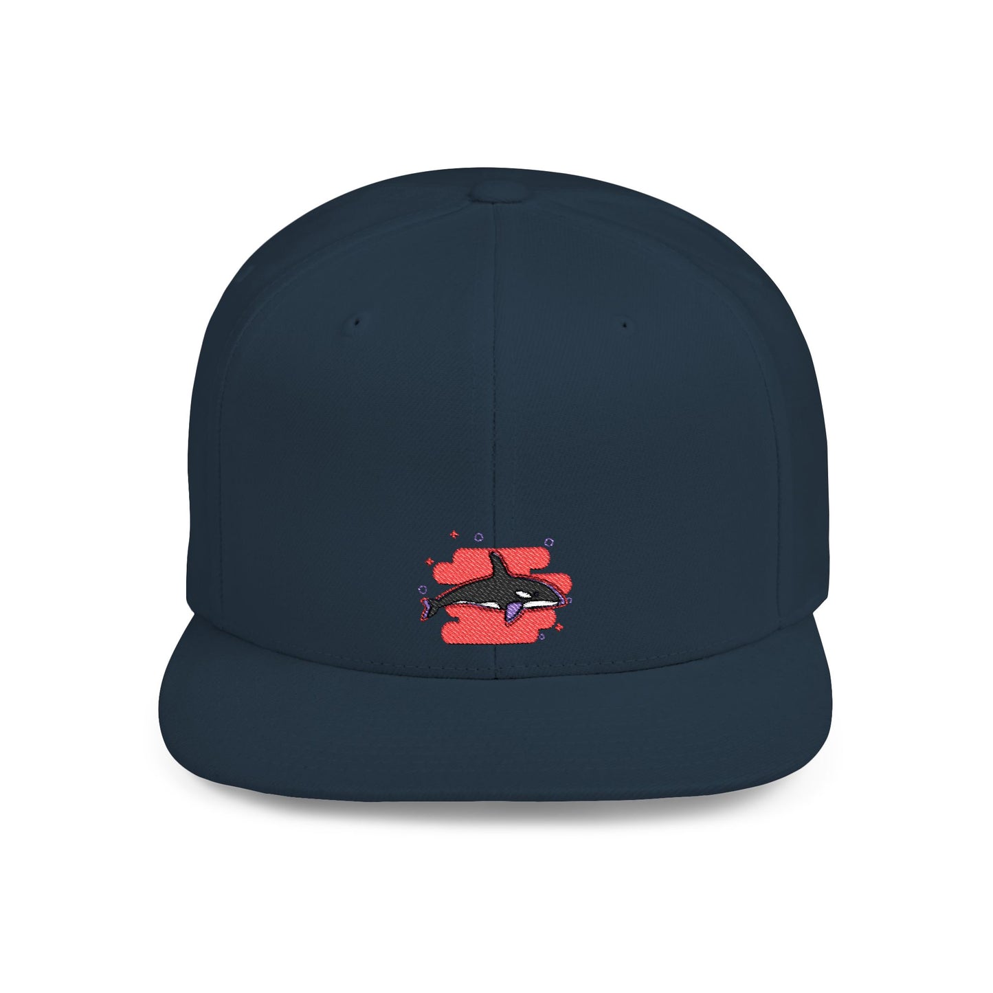 Icons Embroidered Dolphin Pink Flat Bill Snapback – Lightweight, Custom Fit, Premium Quality