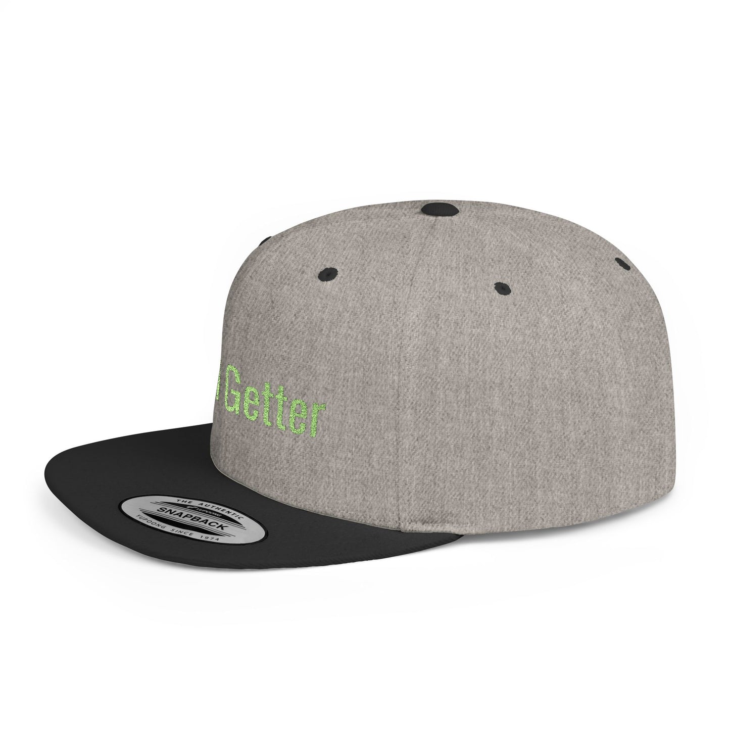 Text Goal Getter Flat Bill Snapback – Lightweight, Custom Fit, Premium Quality