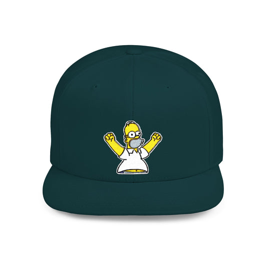 Homer Simpson Flat Bill Snapback – Lightweight, Custom Fit, Premium Quality