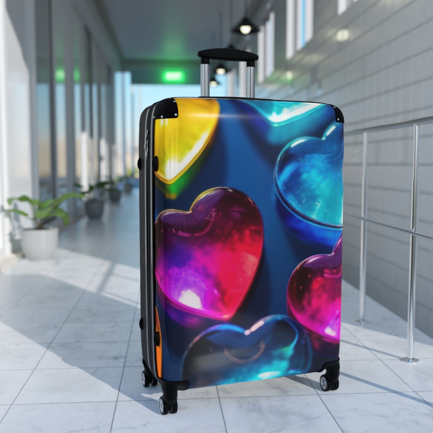 Love Heart 3D Art Carry-On Suitcase - Stylish Luggage for Travelers