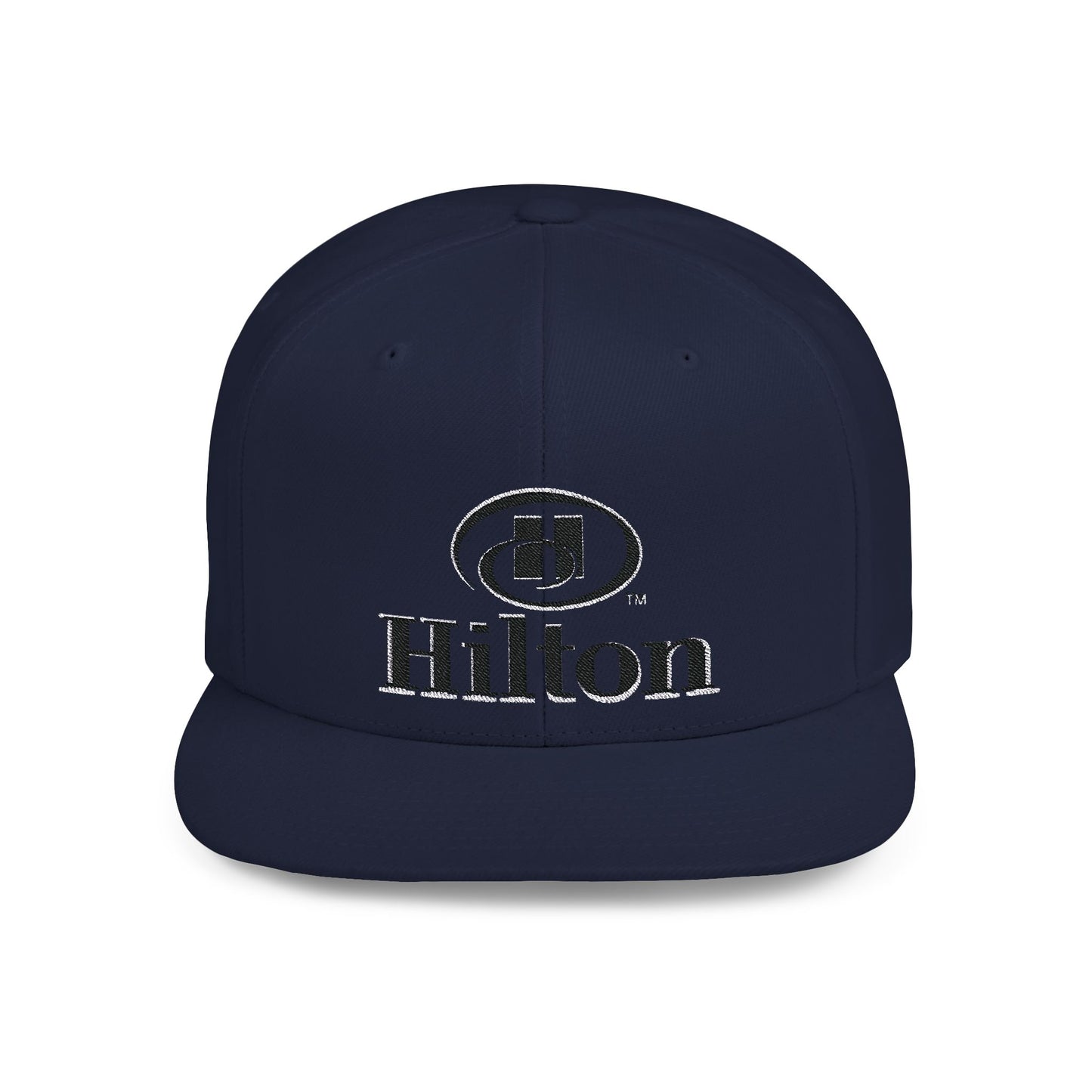 Hilton Black Logo Flat Bill Snapback – Lightweight, Custom Fit, Premium Quality