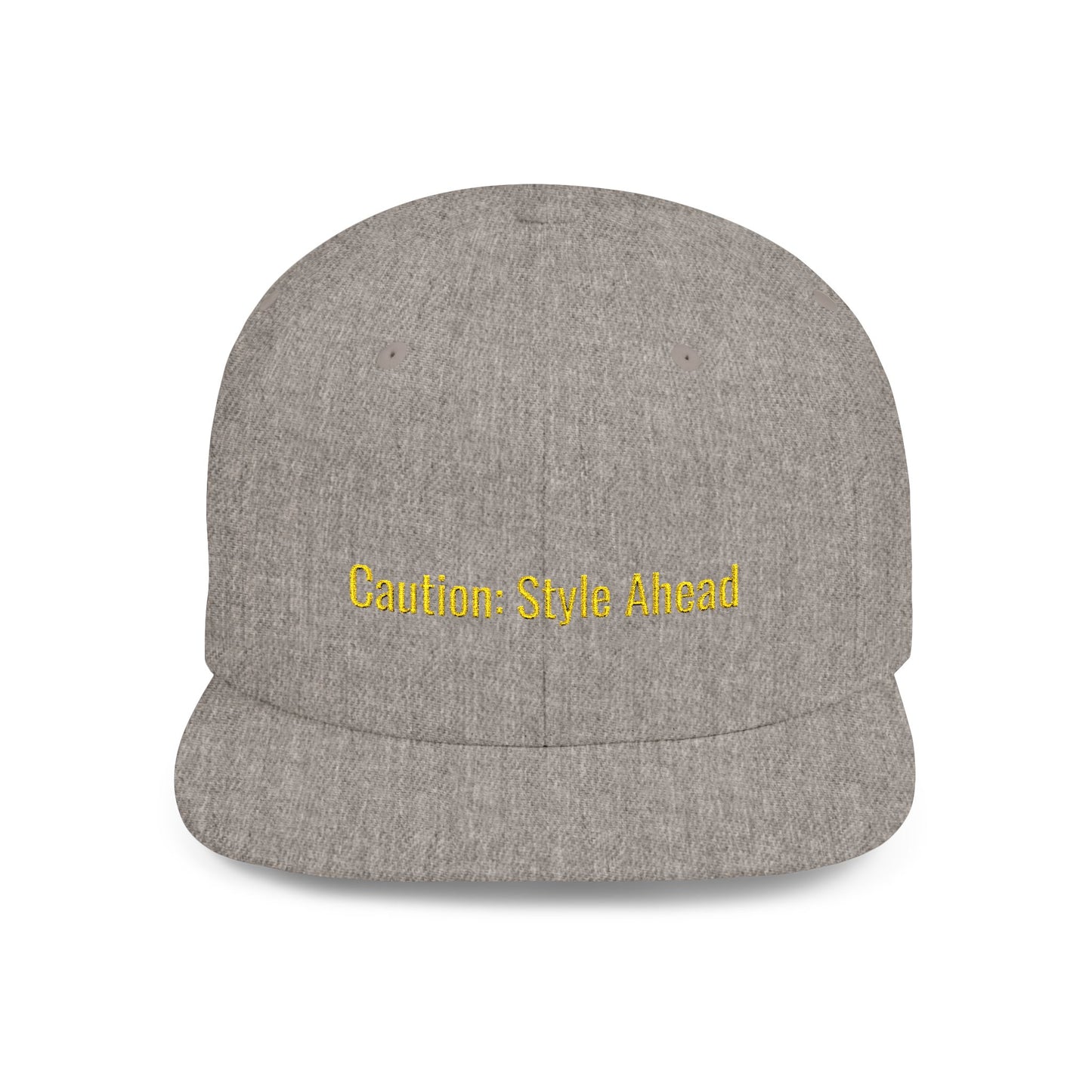 Text Caution Style Ahead Flat Bill Snapback – Lightweight, Custom Fit, Premium Quality