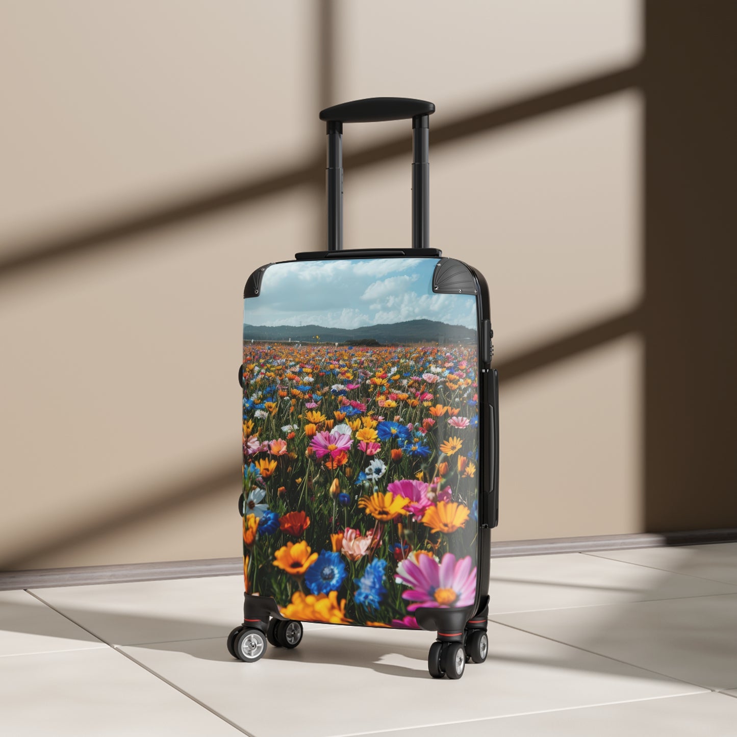 Nature Flowers Floral Vibrant Field Art Carry-On Suitcase - Stylish Luggage for Travelers