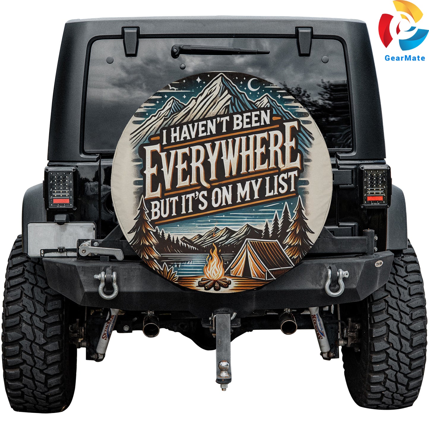 I haven't Been Everywhere But It's On My List Spare Tire Cover – Premium Waterproof UV Resistant Protector