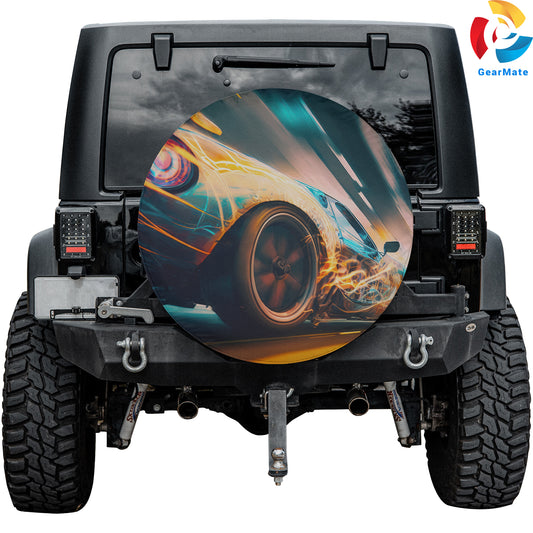 Sport Car Abstract Spare Tire Cover – Premium Waterproof UV Resistant Protector
