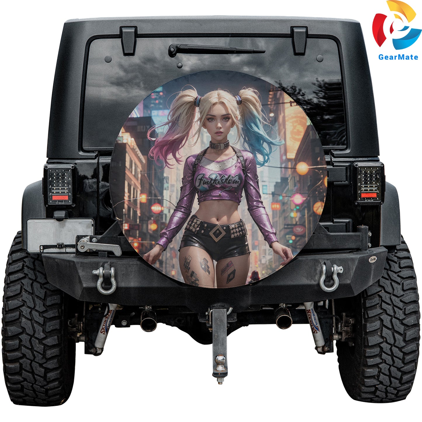 DC Harley Quinn Comics Spare Tire Cover – Premium Waterproof UV Resistant Protector