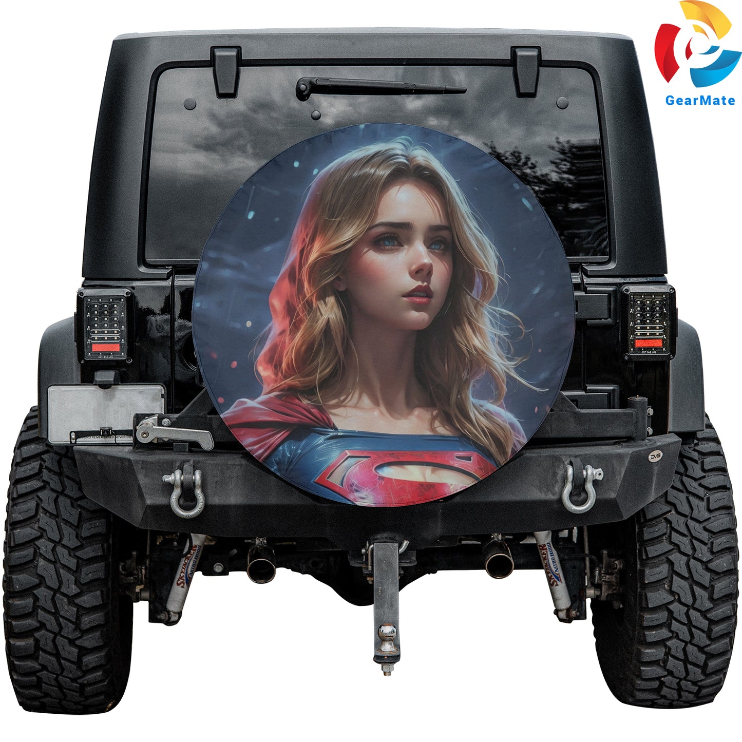 DC Super Girl Comics Spare Tire Cover – Premium Waterproof UV Resistant Protector