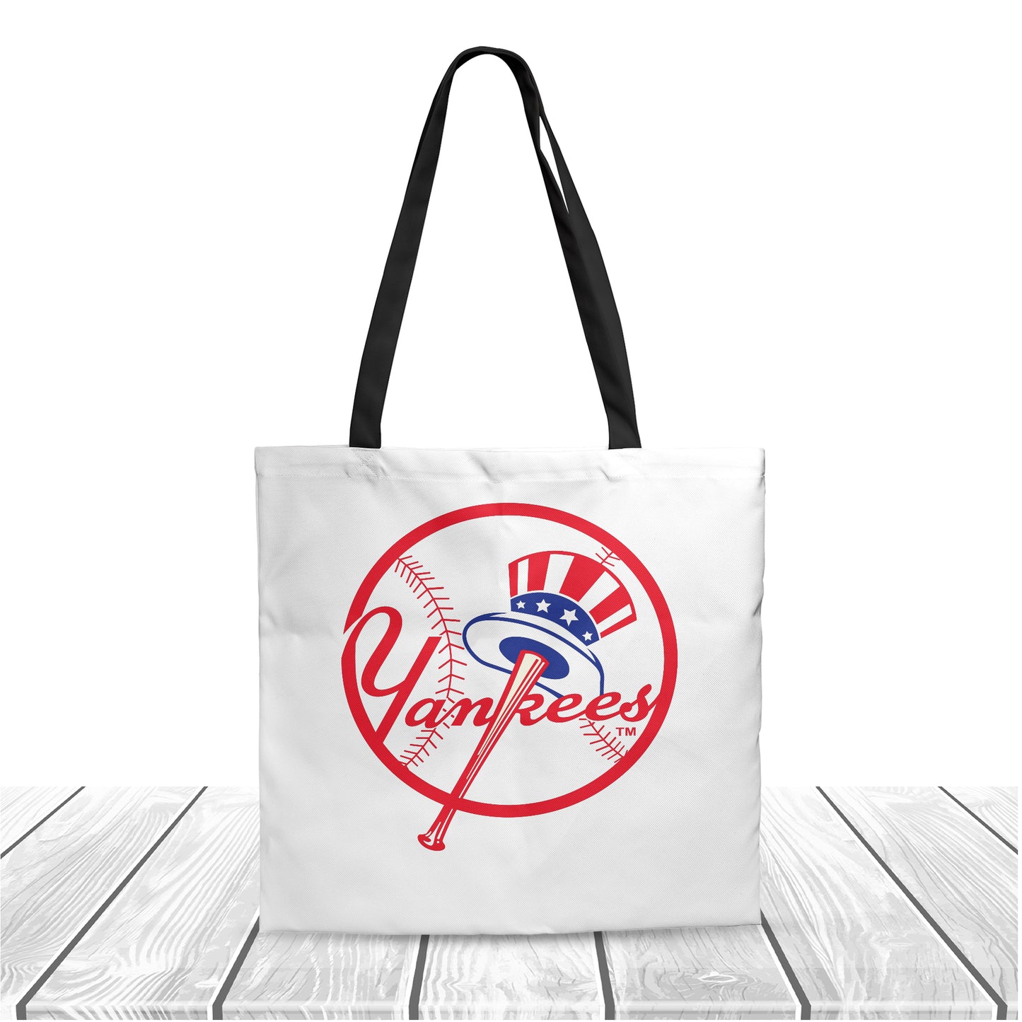 MLB New York Yankees Baseball Love Polyester Canvas Tote Bag - Durable and Stylish