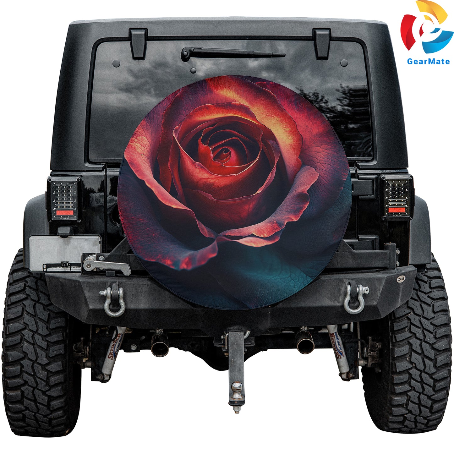 Rose Flower Red Spare Tire Cover – Premium Waterproof UV Resistant Protector