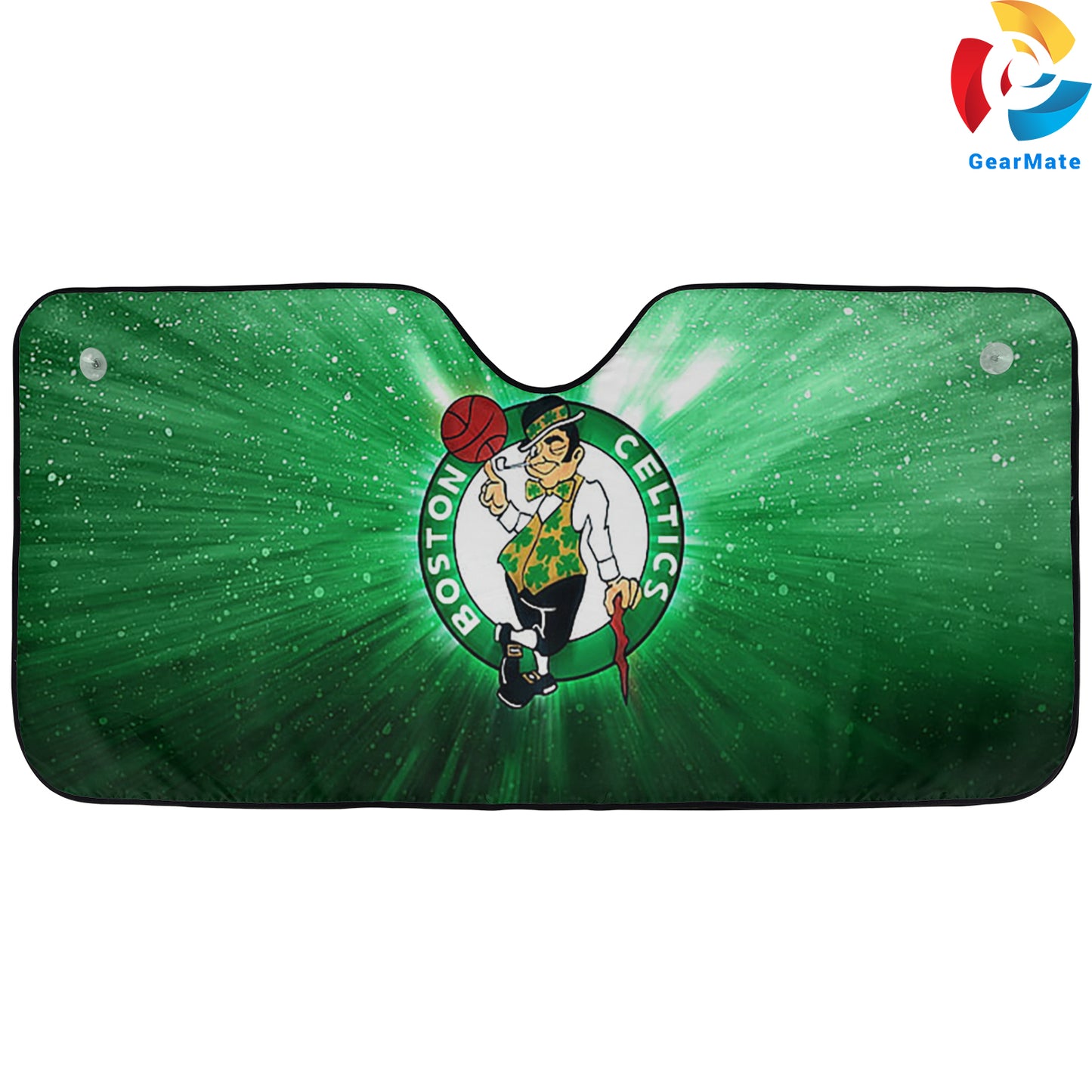 Boston Celtics Green Light Reflective Car Sunshade – Premium Heat & UV Protection, Universal Fit