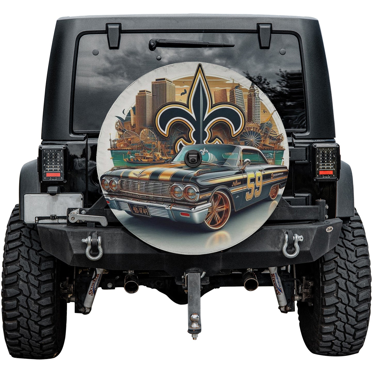New Orleans Saints Spare Tire Cover – Premium Waterproof UV Resistant Protector