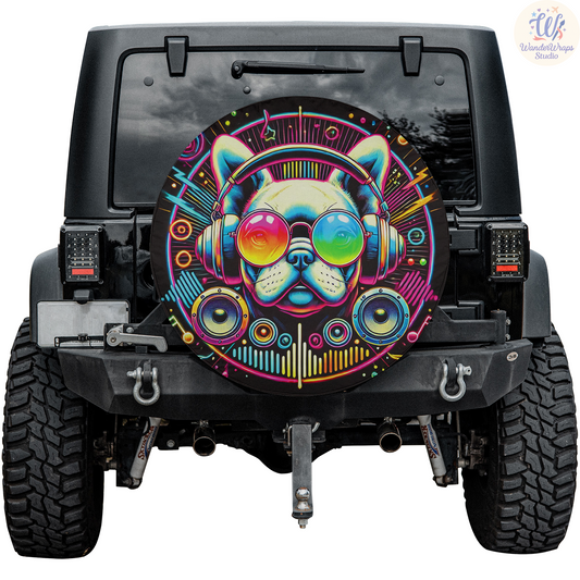 French Bulldog Spare Tire Cover – Waterproof UV Resistant Protector with Camera Hole