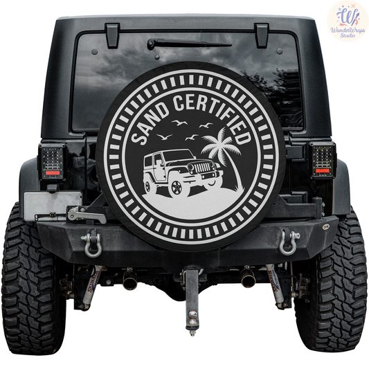 Sand Certified Spare Tire Cover – Waterproof UV Resistant Protector with Camera Hole