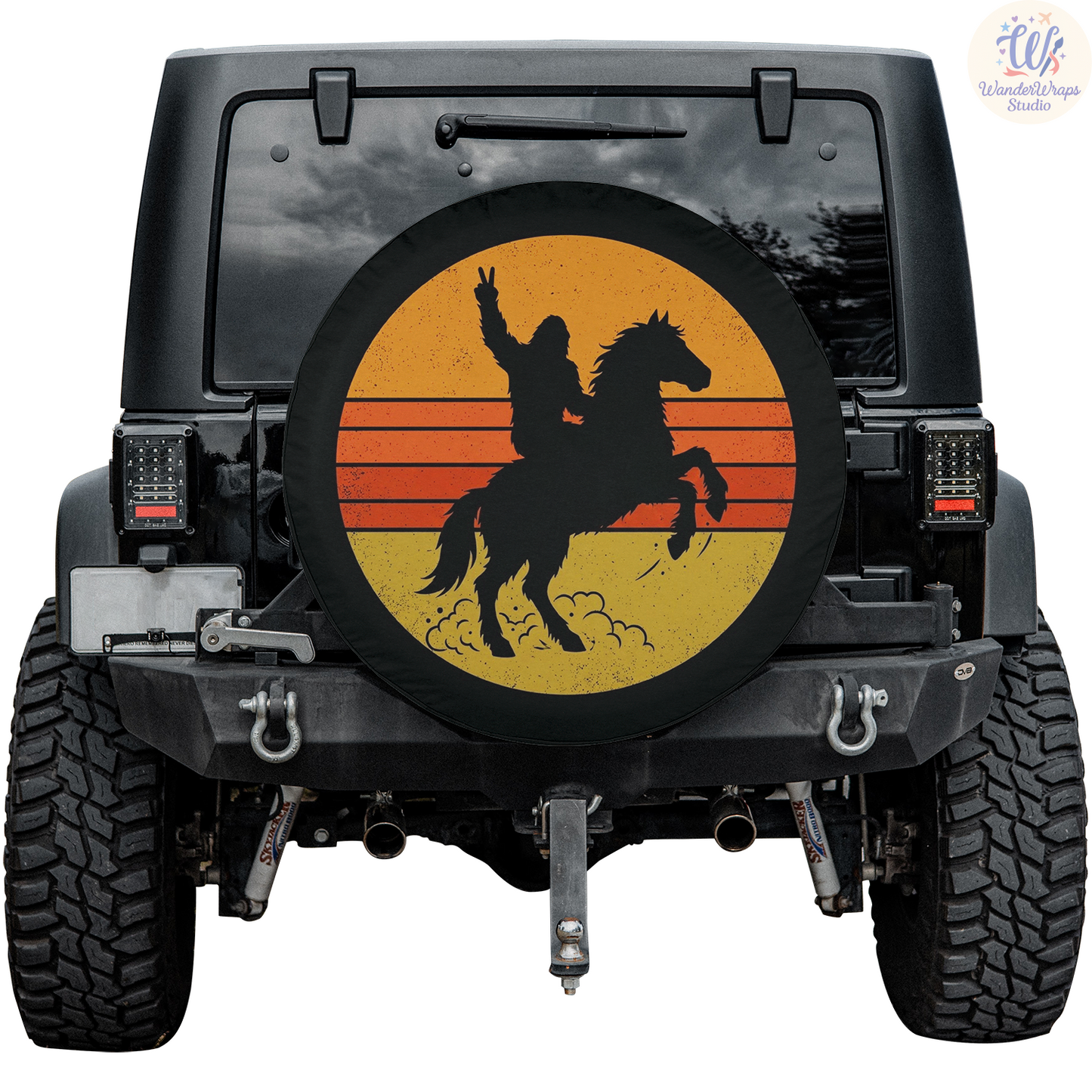 Big Foot Horse Riding Spare Tire Cover – Waterproof UV Resistant Protector with Camera Hole