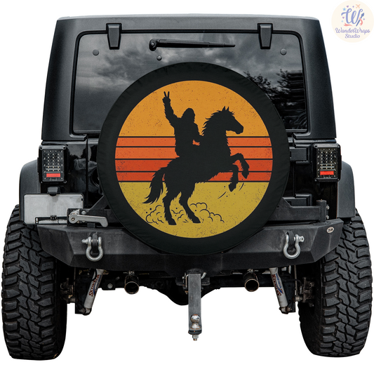 Big Foot Horse Riding Spare Tire Cover – Waterproof UV Resistant Protector with Camera Hole