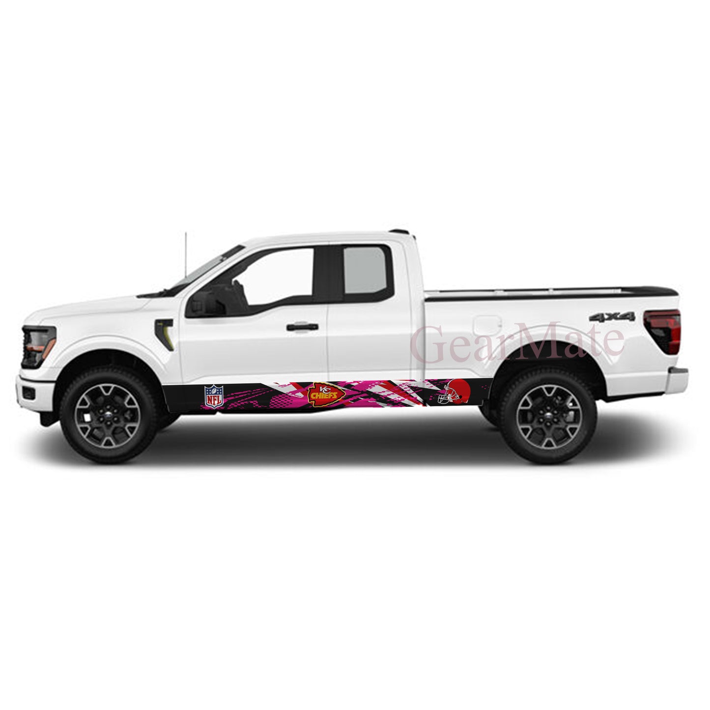 NFL Kansas City Chiefs 1 Rocker Panel Graphic Decal Kit (Left & Right Sides) - High Quality Vinyl for Trucks & SUVs
