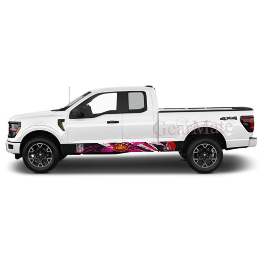 NFL Kansas City Chiefs 1 Rocker Panel Graphic Decal Kit (Left & Right Sides) - High Quality Vinyl for Trucks & SUVs