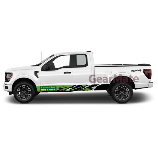 Tuned for the Track Rocker Panel Graphic Decal Kit (Left & Right Sides) - High Quality Vinyl for Trucks & SUVs
