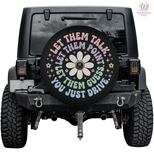 Let Them Talk Spare Tire Cover – Waterproof UV Resistant Protector with Camera Hole