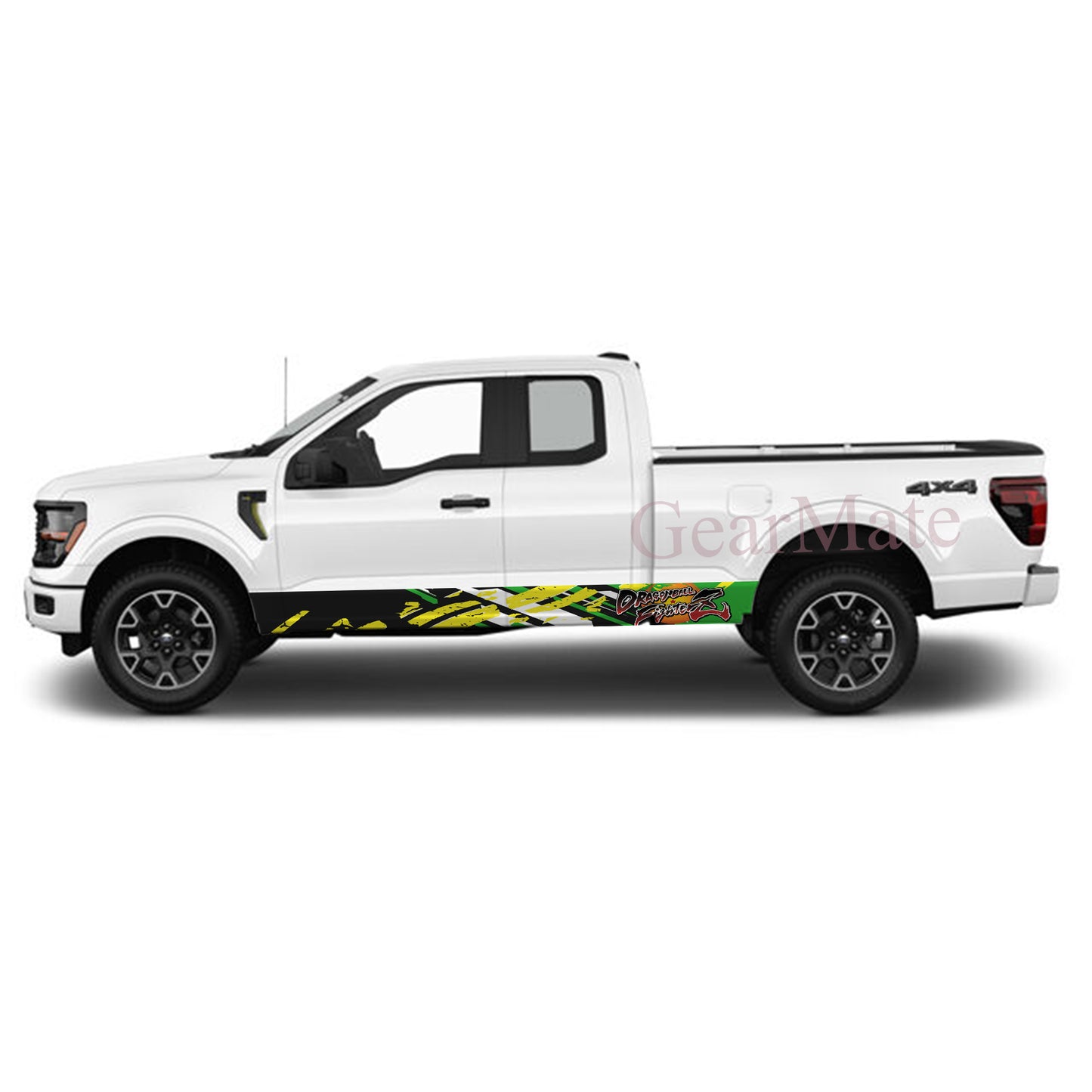 Racing Sport Dragon Ball FighterZ Rocker Panel Graphic Decal Kit (Left & Right Sides) - High Quality Vinyl for Trucks & SUVs