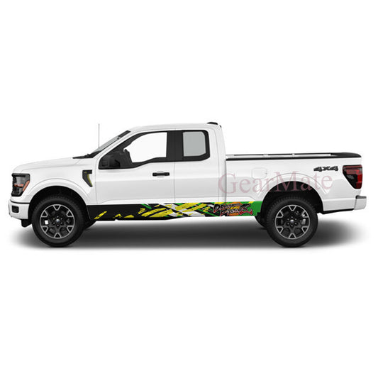 Racing Sport Dragon Ball FighterZ Rocker Panel Graphic Decal Kit (Left & Right Sides) - High Quality Vinyl for Trucks & SUVs