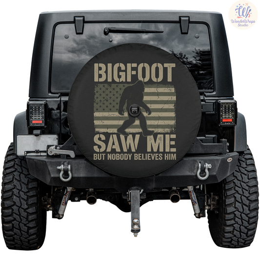 Big Foot Saw Me Spare Tire Cover – Waterproof UV Resistant Protector with Camera Hole