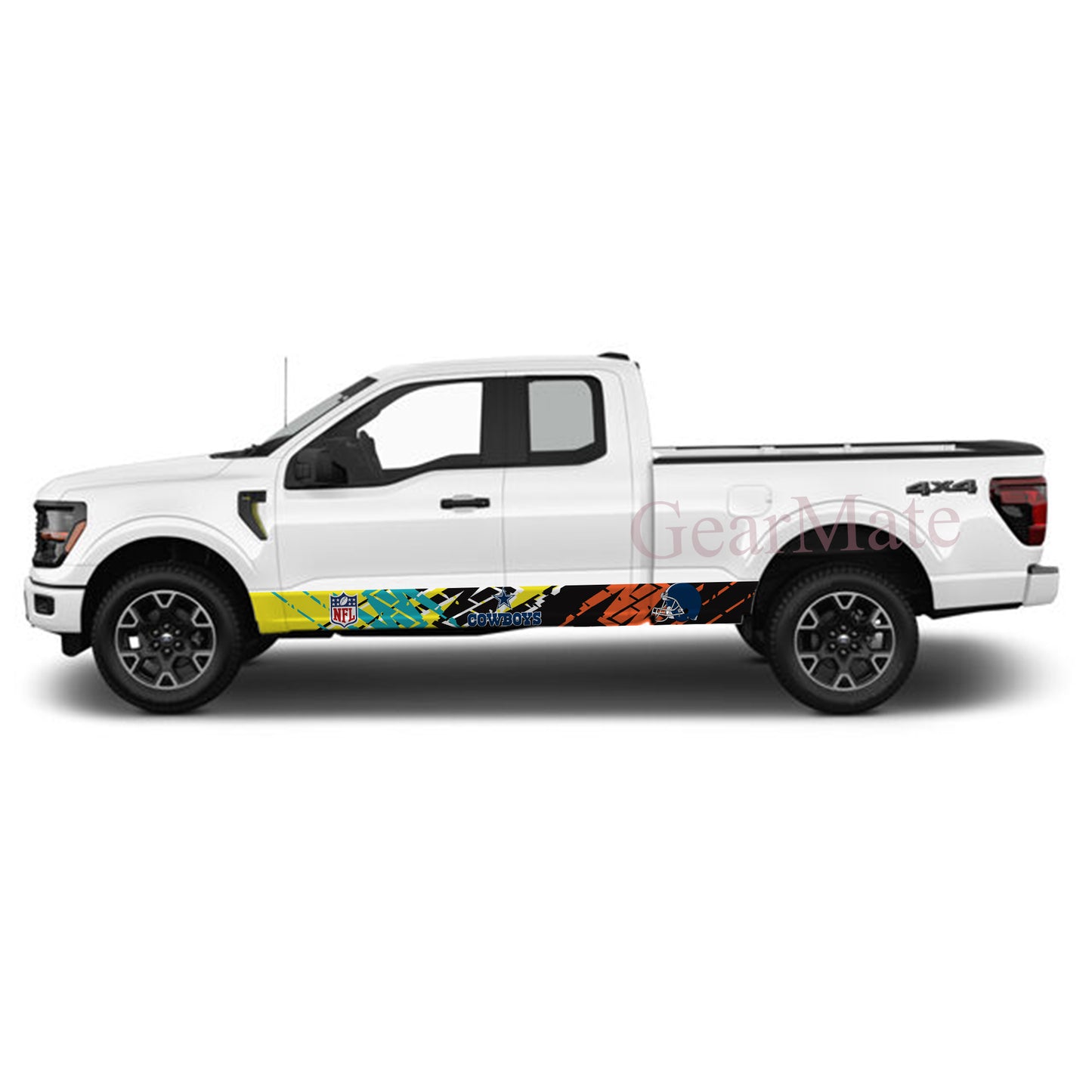 NFL Dallas Cowboys Rocker Panel Graphic Decal Kit (Left & Right Sides) - High Quality Vinyl for Trucks & SUVs