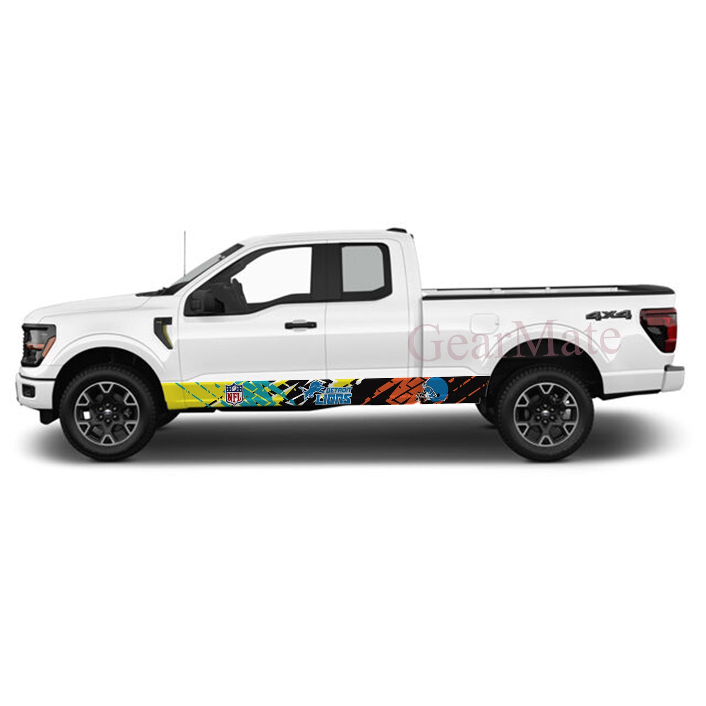 NFL Detroit Lions Rocker Panel Graphic Decal Kit (Left & Right Sides) - High Quality Vinyl for Trucks & SUVs