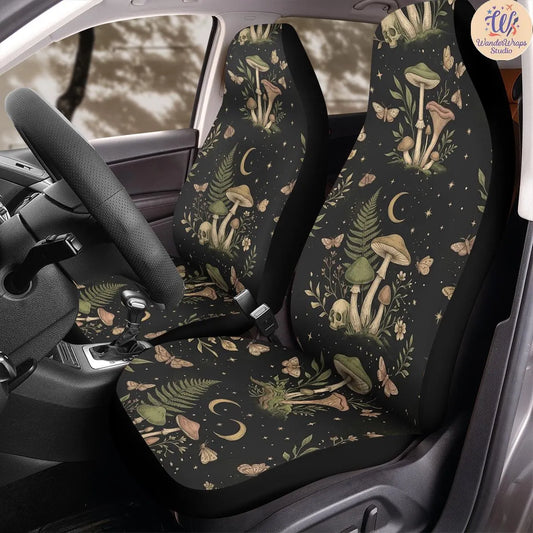 Dark Mystical Woodland Car Seat Covers – High Quality Graphic and Polar Fleece Protector Set