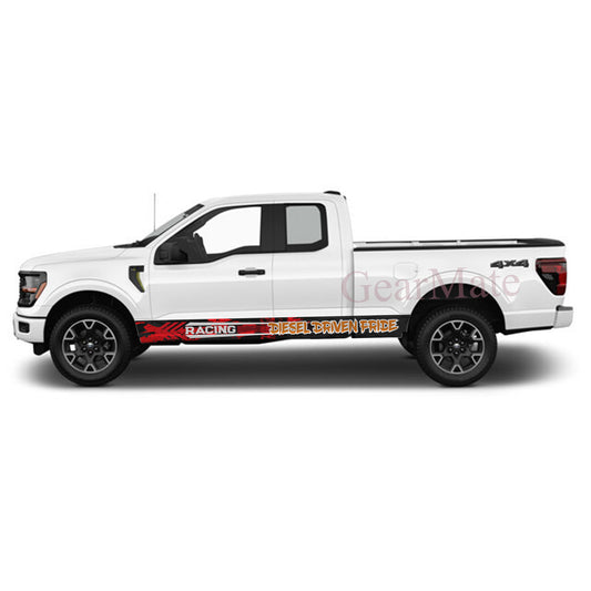 Diesel Driven Pride Rocker Panel Graphic Decal Kit (Left & Right Sides) - High Quality Vinyl for Trucks & SUVs