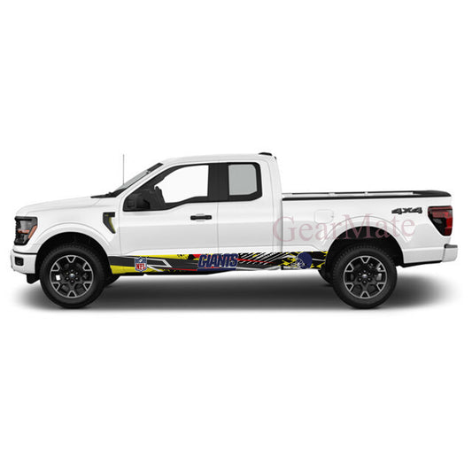 NFL New York Giants Rocker Panel Graphic Decal Kit (Left & Right Sides) - High Quality Vinyl for Trucks & SUVs