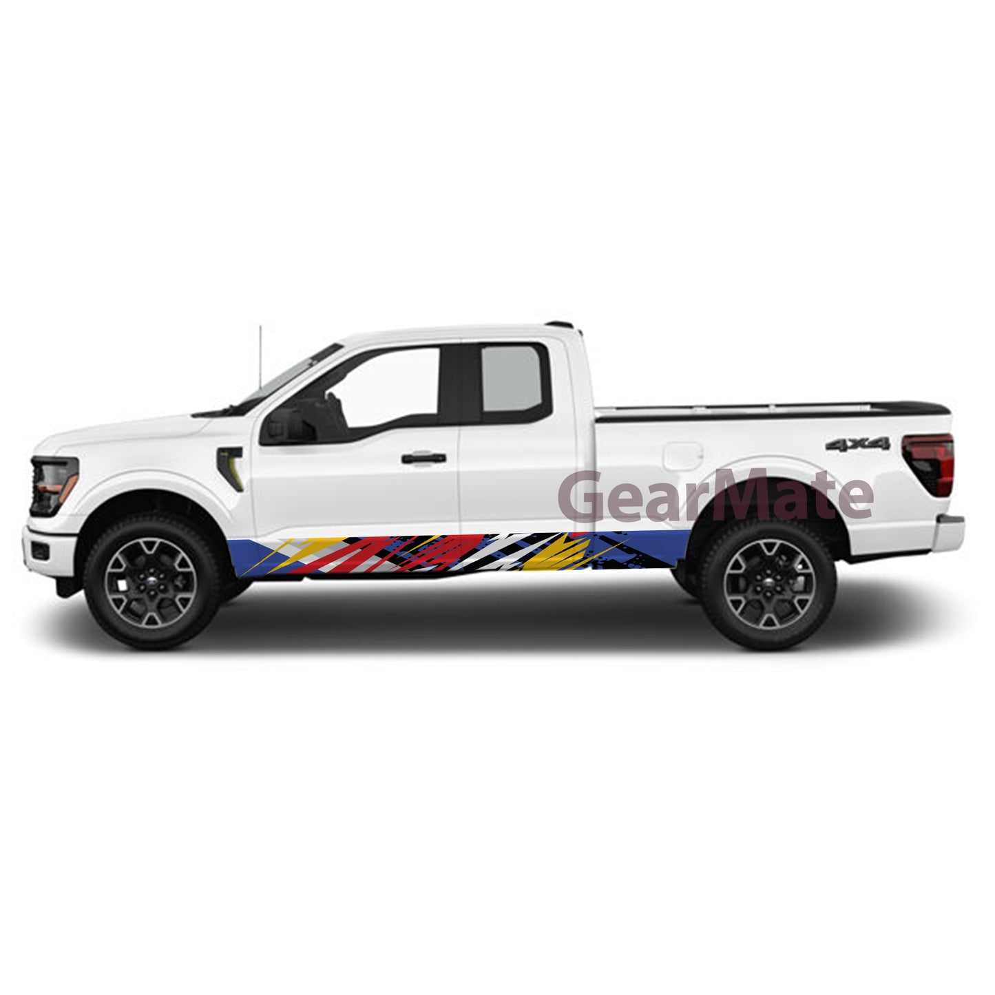 Racing Stripe RY Rocker Panel Graphic Decal Kit (Left & Right Sides) - High Quality Vinyl for Trucks & SUVs
