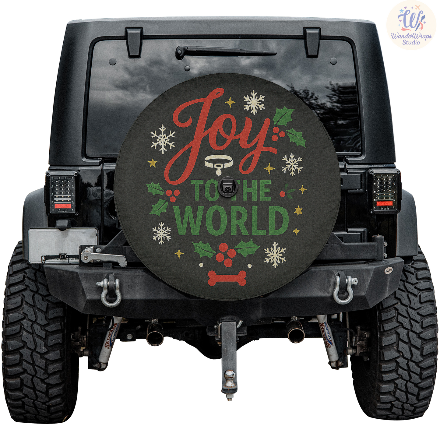 Joy To The World Spare Tire Cover – Waterproof UV Resistant Protector with Camera Hole