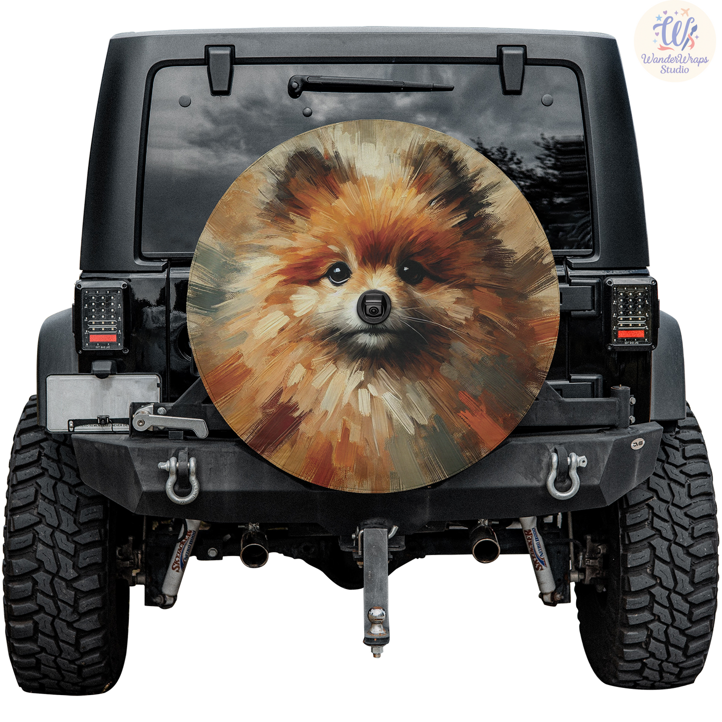 Autumn Palette Fluffy Dog Spare Tire Cover – Waterproof UV Resistant Protector with Camera Hole
