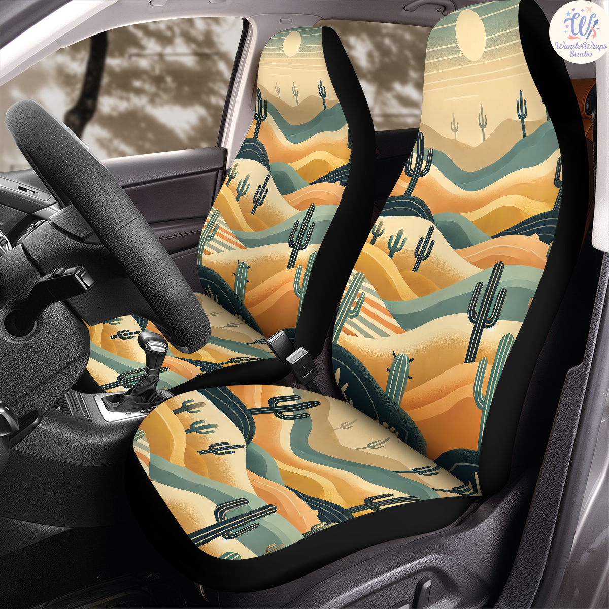Mountain Landscapes Car Seat Covers – High Quality Graphic and Polar Fleece Protector Set