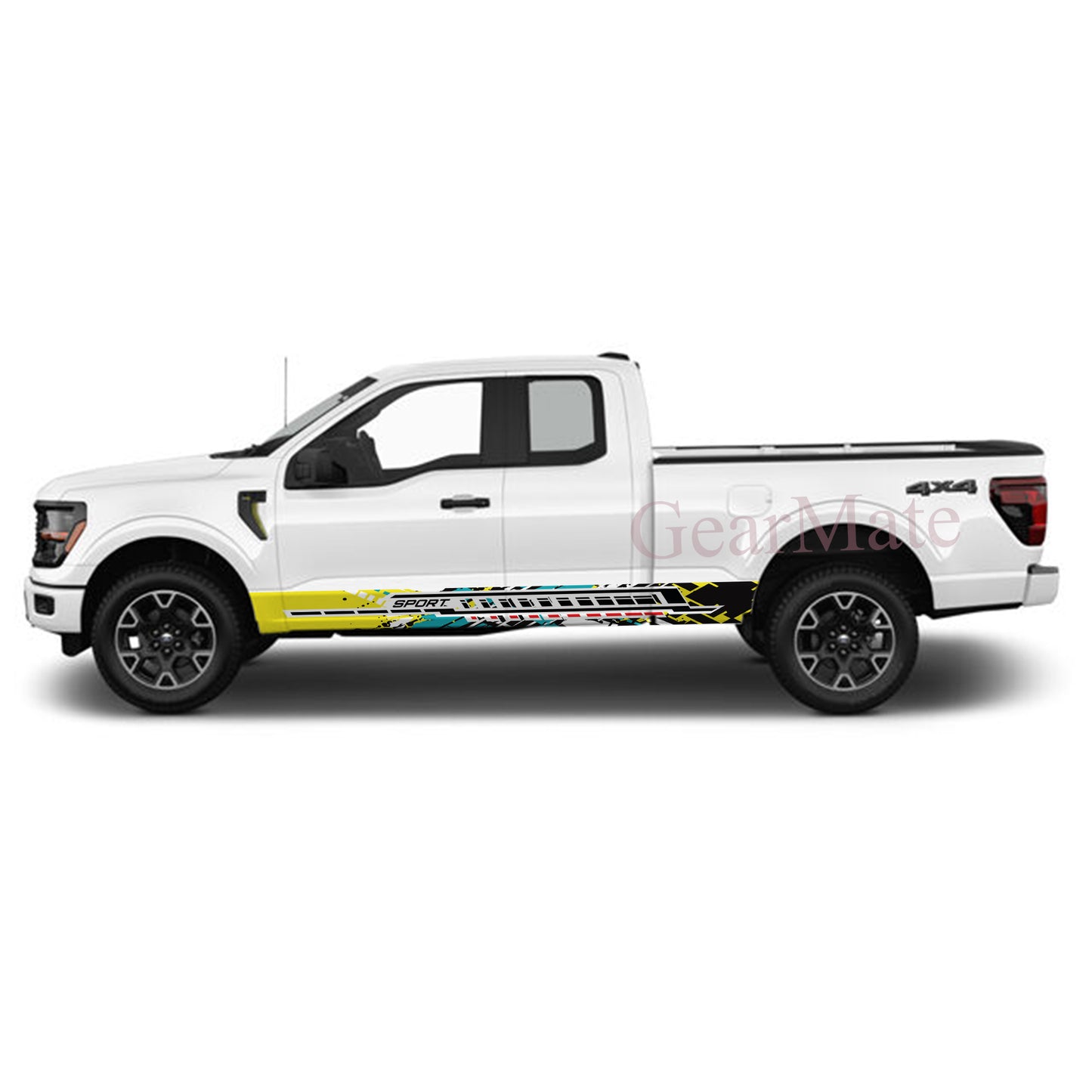 Sport YBlue Rocker Panel Graphic Decal Kit (Left & Right Sides) - High Quality Vinyl for Trucks & SUVs