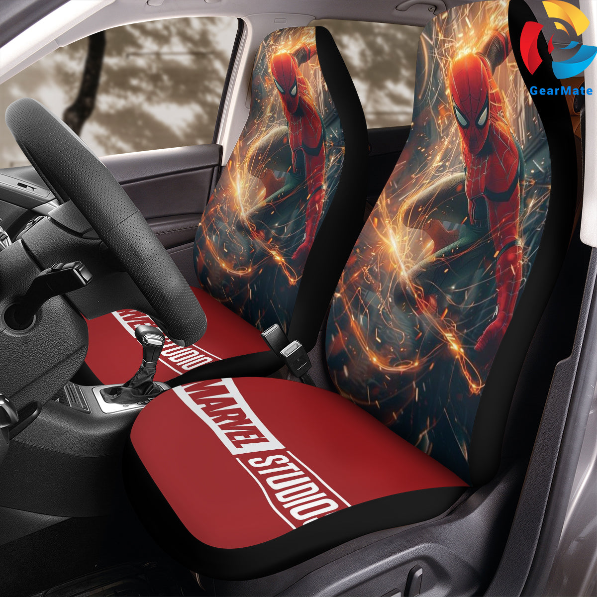 Marvel Spiderman Marvel Legends Car Seat Covers – High Quality Graphic and Polar Fleece Protector Set